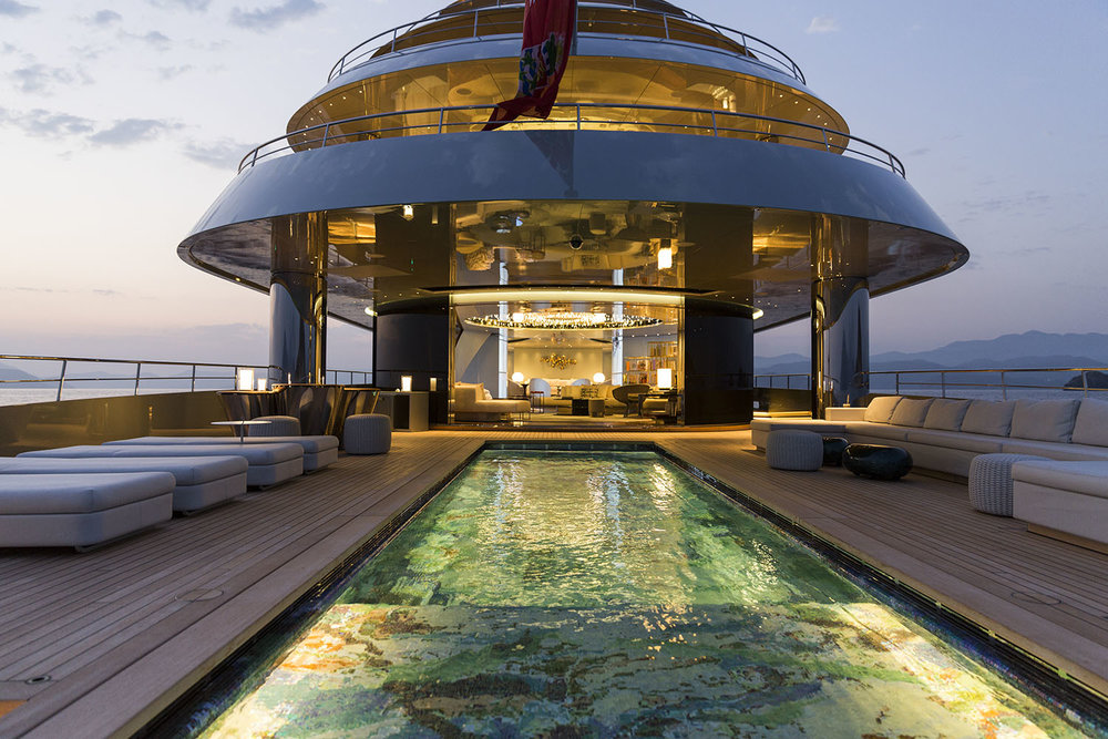 /Savannah by Feadship - Main Deck Aft Pool Turkey  - Photo Jeff Brown